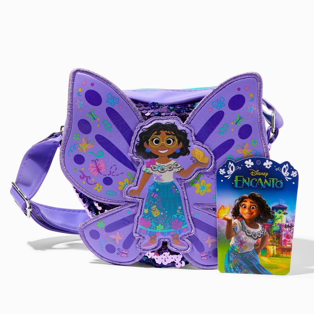 Disney Encanto Purple Sequin Mirabel Butterfly Mini Crossbody Purse Bag Claire's